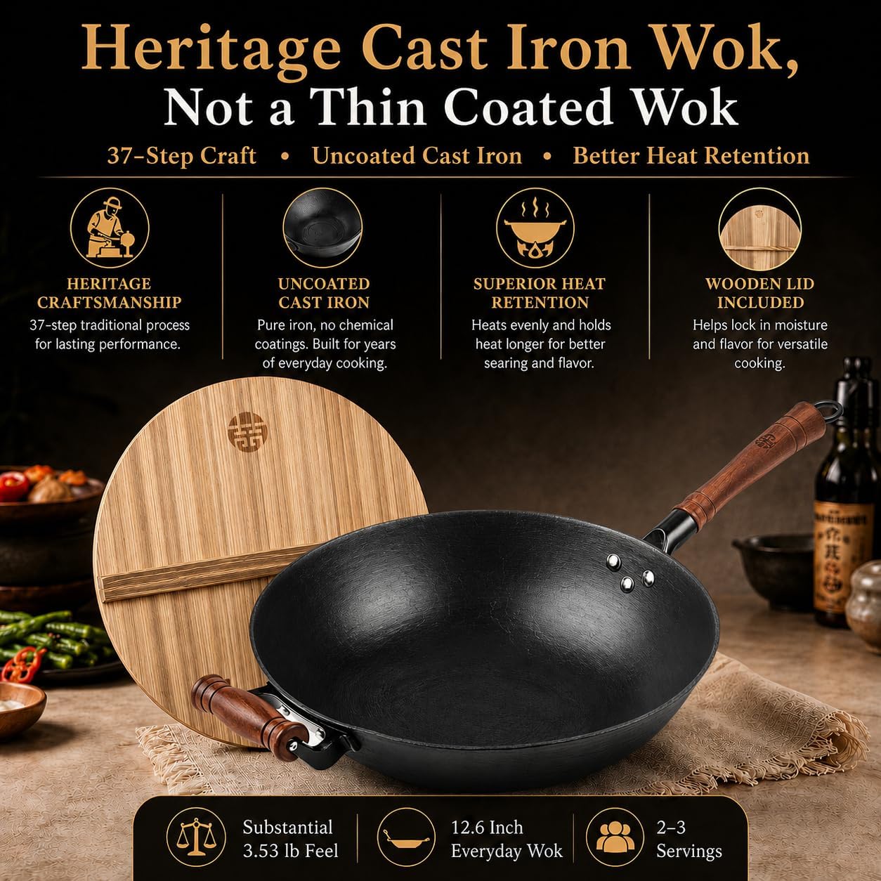 12.6 Inch Cast Iron Wok with W - Wok Electric Flat ulasan dan harga