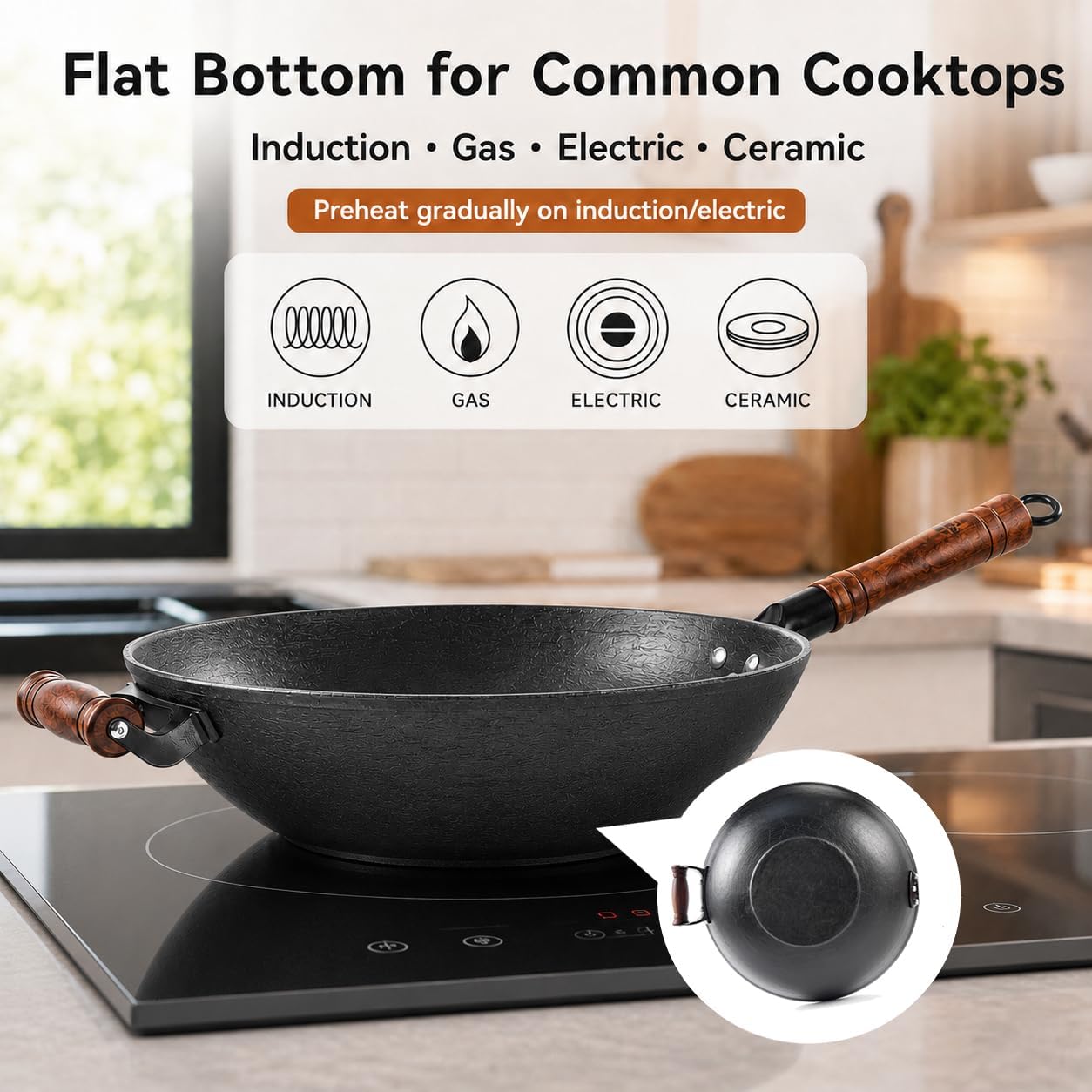12.6 Inch Cast Iron Wok with W - Wok Electric Flat ulasan dan harga