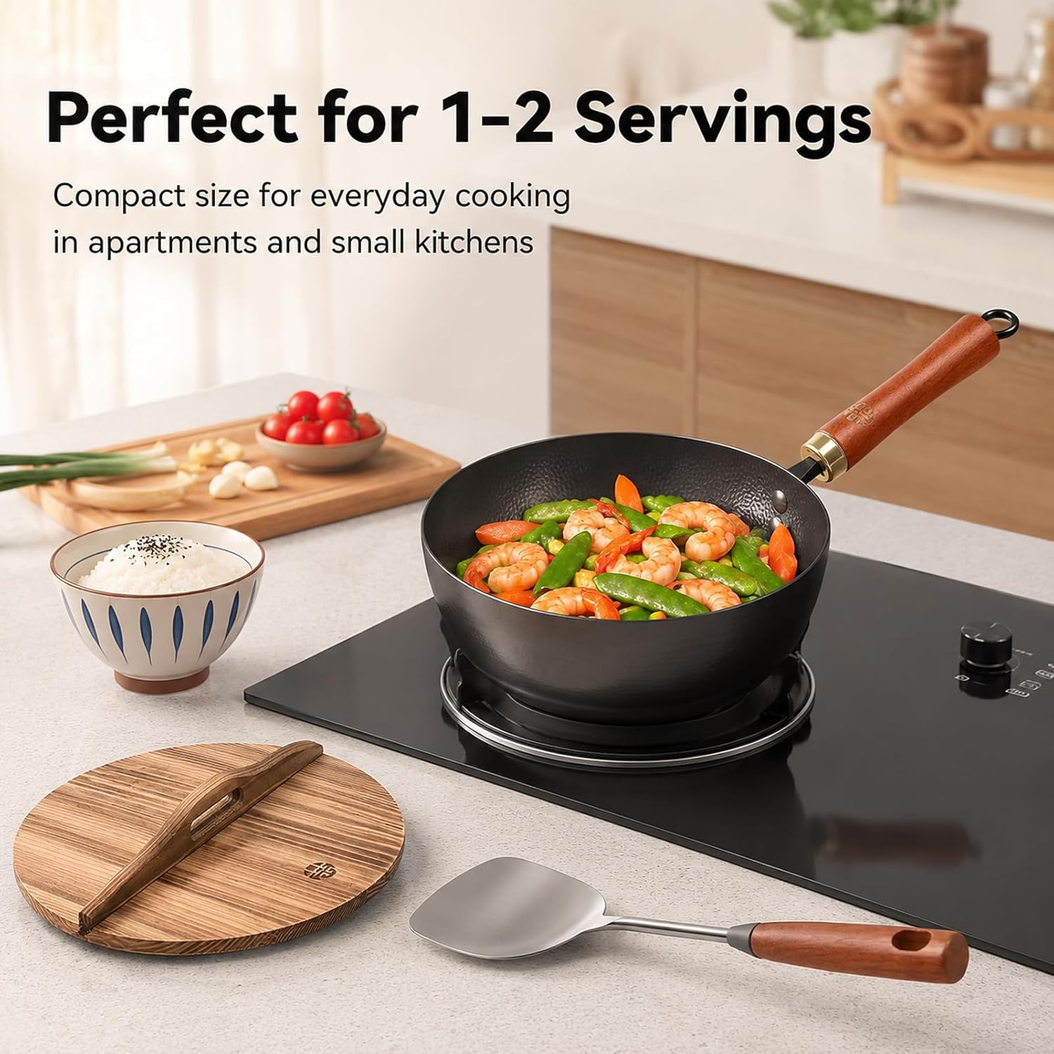 8.7-Inch Carbon Steel Mini Wok - Wok Electric Flat ulasan dan harga