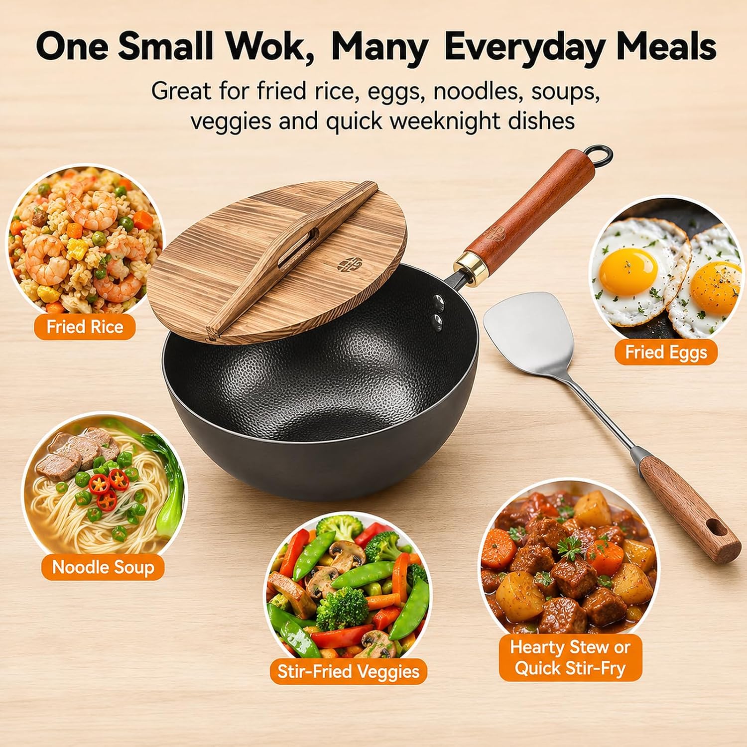 8.7-Inch Carbon Steel Mini Wok - Wok Electric Flat ulasan dan harga