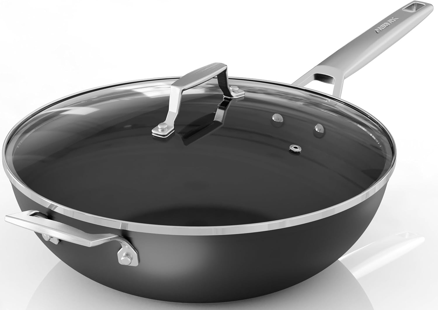 12.5 Inch Nonstick Wok Pan wit - Wok Electric Flat ulasan dan harga