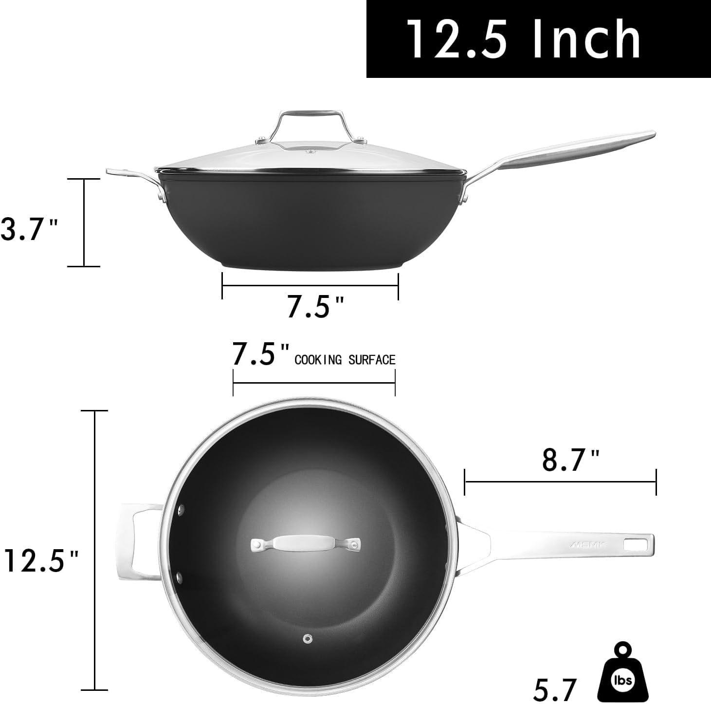 12.5 Inch Nonstick Wok Pan wit - Wok Electric Flat ulasan dan harga