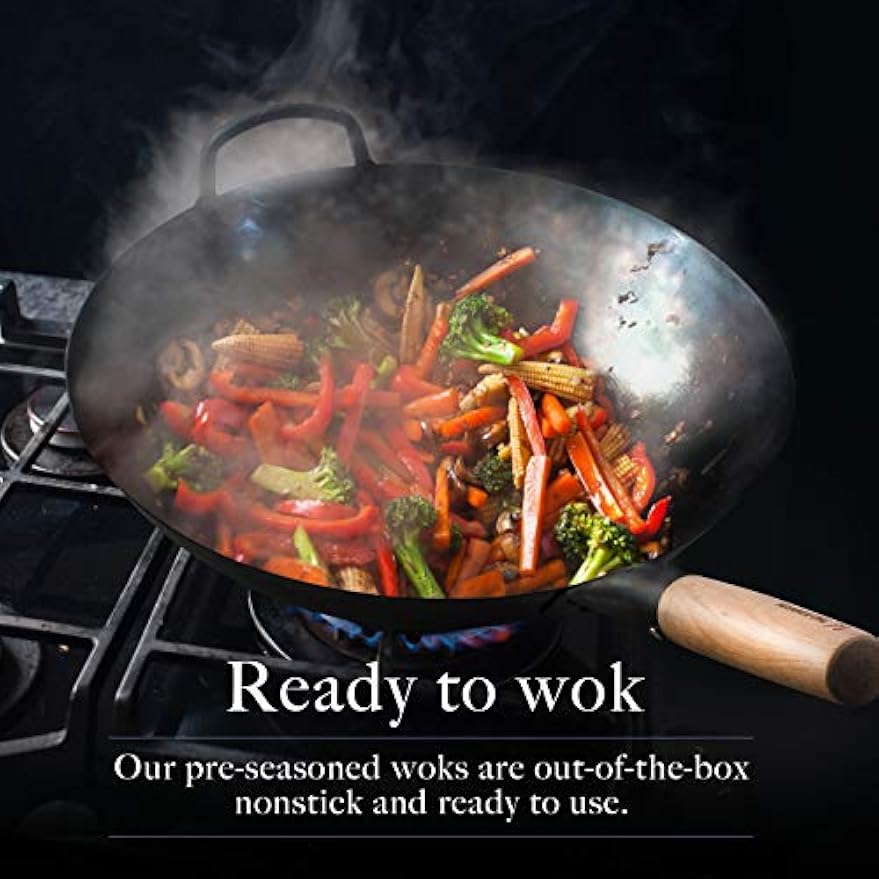 14 Inch Pre-Seasoned Carbon St - Wok Electric Flat ulasan dan harga