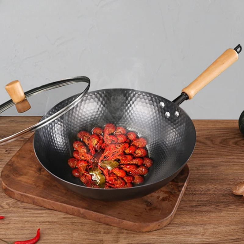 32cm Carbon Steel Wok Pan,No C - Wok Electric Flat ulasan dan harga
