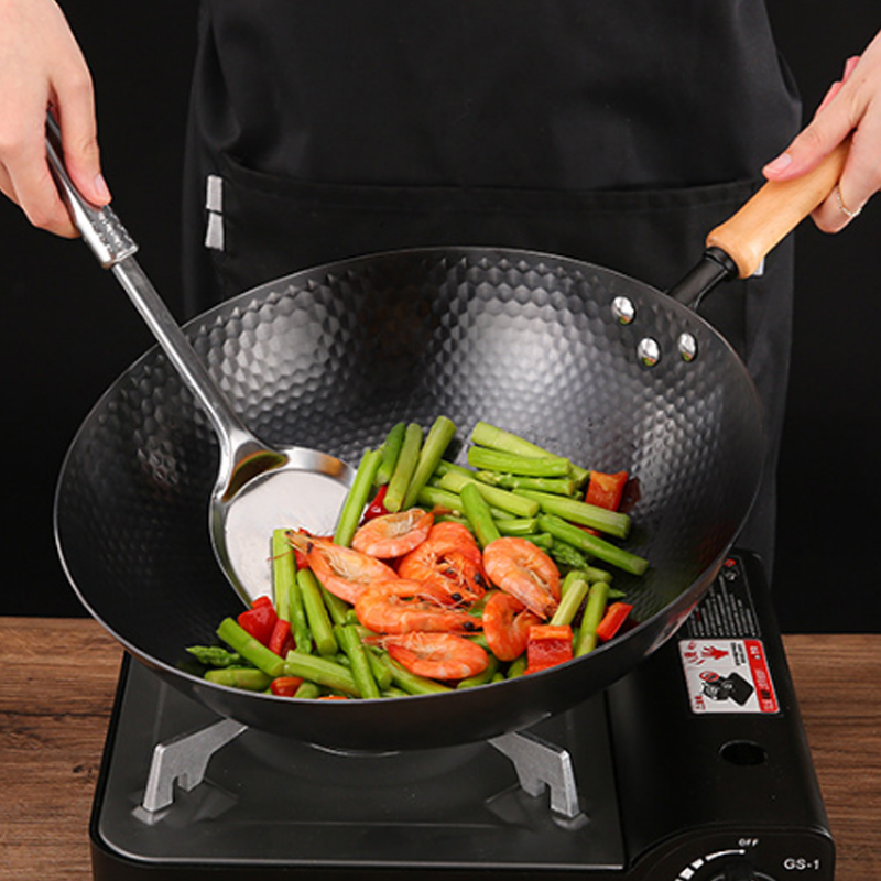 32cm Carbon Steel Wok Pan,No C - Wok Electric Flat ulasan dan harga
