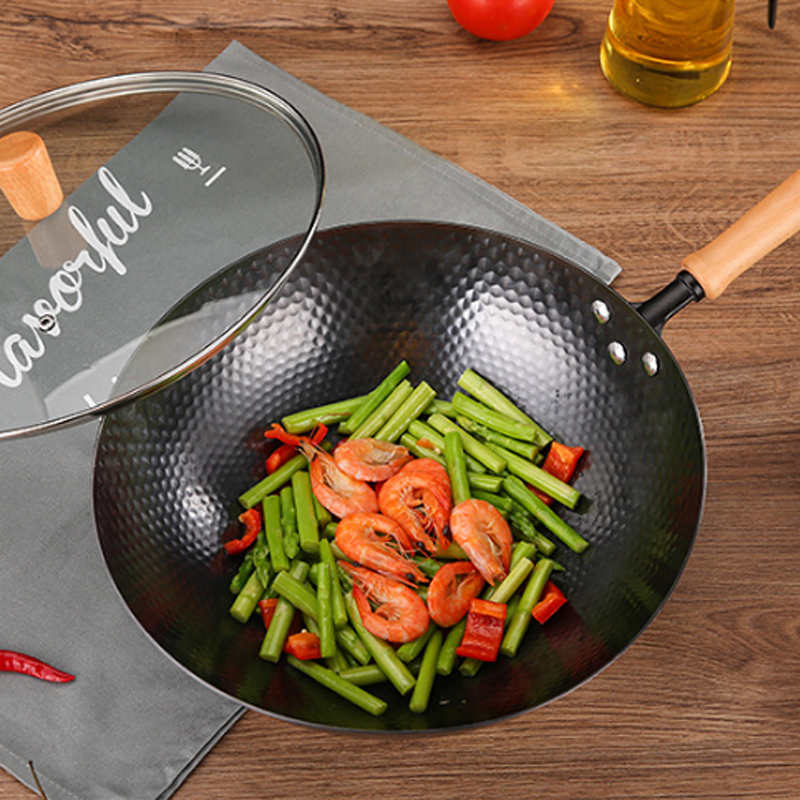 32cm Carbon Steel Wok Pan,No C - Wok Electric Flat ulasan dan harga